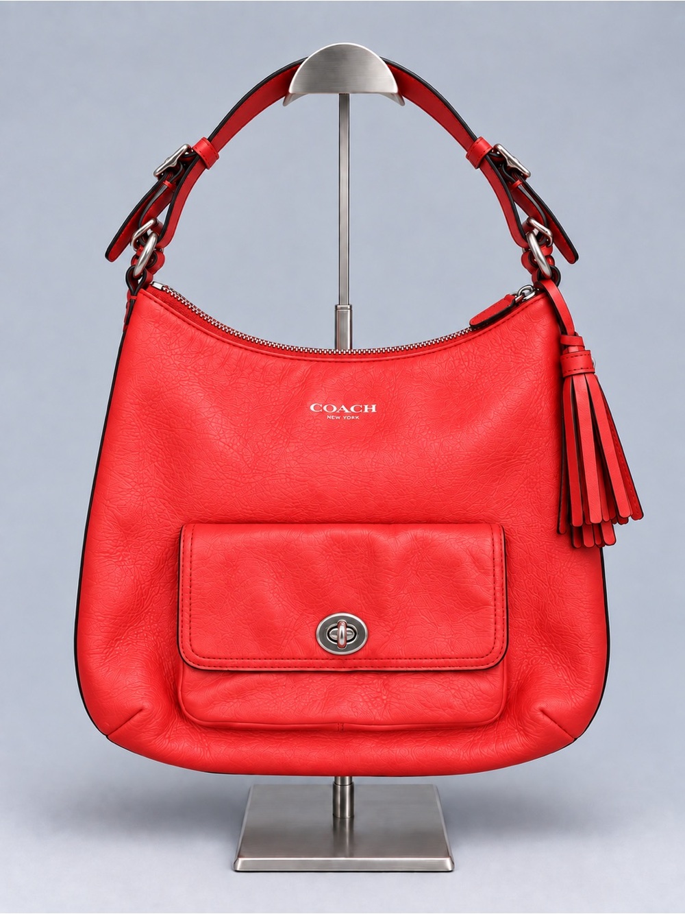 Coach Courtenay Legacy Leather Hobo Bag Coral Red Style #22381
